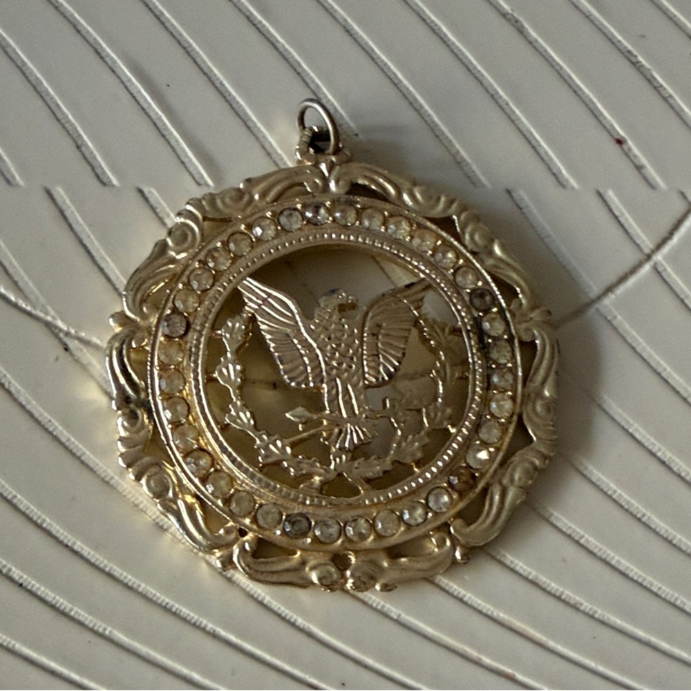 Royal Eagle Gold Medallion Pendant - Elegant Women’s Jewelry